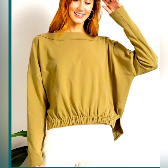 Easel Tasha Open back long sleeve top in Yellow tone S - Picture 1 of 10
